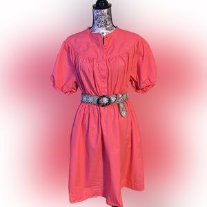 Summer Smock Dress - Coral